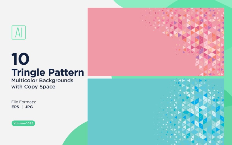 Triângulos coloridos de vários tamanhos Fundo de padrão versátil 1095