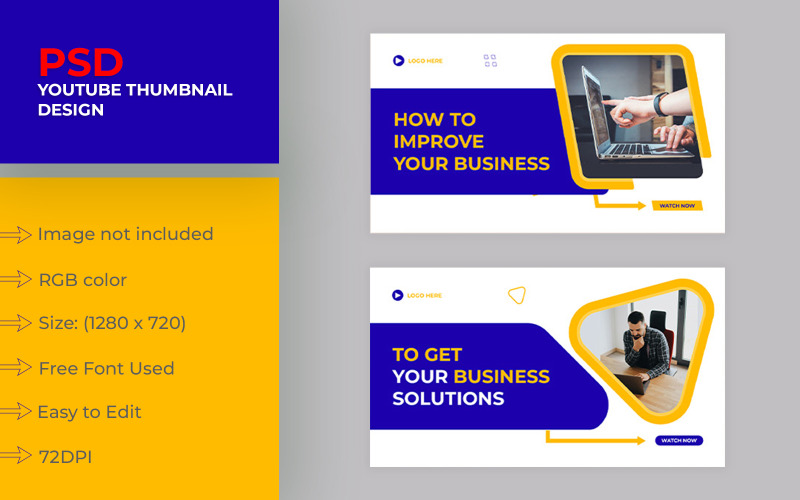 Business YouTube Thumbnail Template #444832 - TemplateMonster