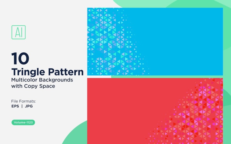 Çeşitli Boyutlarda Renkli Üçgenler Çok Yönlü Desen Arkaplanı 1123