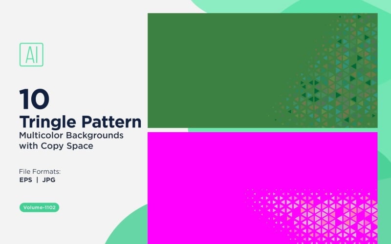 Fondo con patrón versátil de triángulos coloridos de varios tamaños 1102