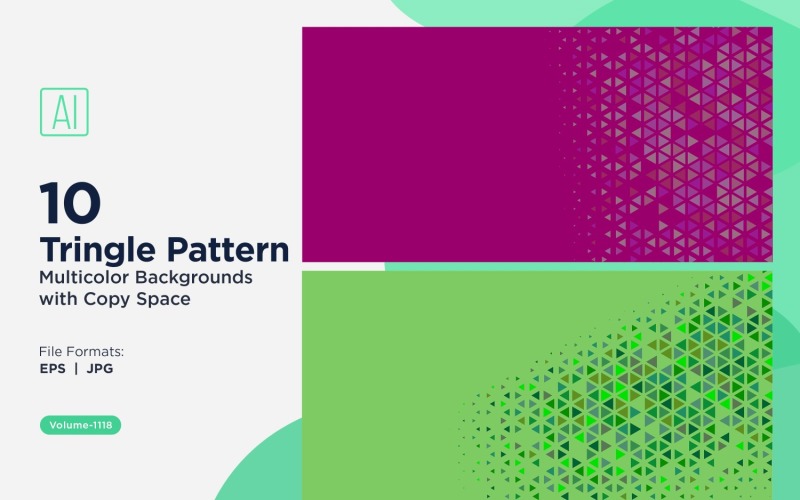各种尺寸的彩色三角形多功能图案背景 1118