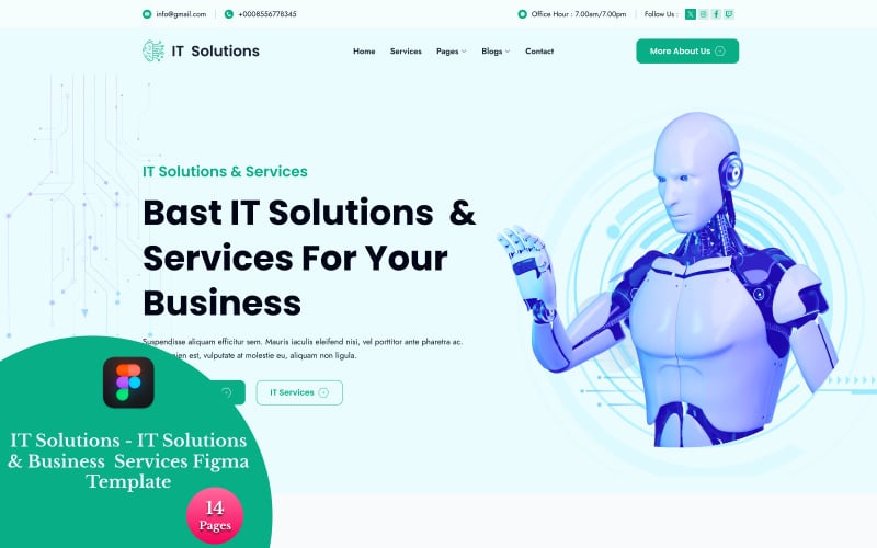 IT Solutions - IT Solutions & Business Services Шаблон Figma