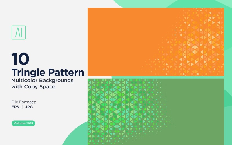 Kleurrijke driehoeken van verschillende groottes Veelzijdig patroon Achtergrond 1109