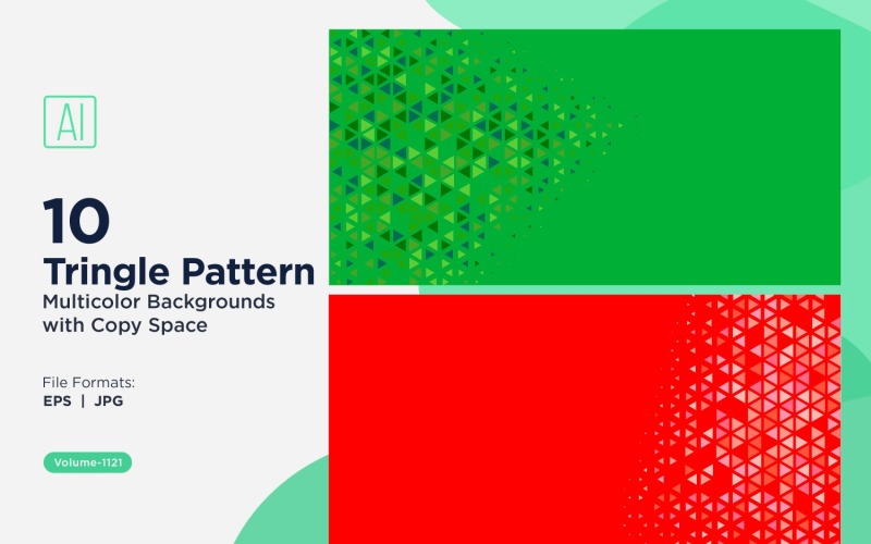 Kolorowe trójkąty o różnych rozmiarach, uniwersalny wzór tła 1121