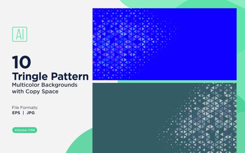 Triangles colorés de différentes tailles, motif de fond polyvalent 1106