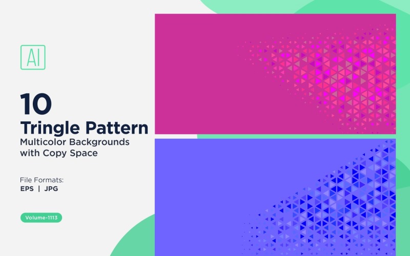 Triangles colorés de différentes tailles, motif de fond polyvalent 1113