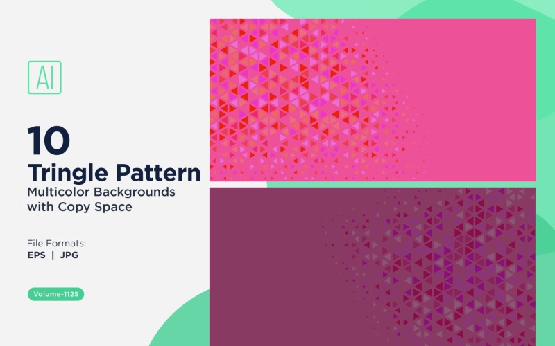 Triangles colorés de différentes tailles, motif de fond polyvalent 1125