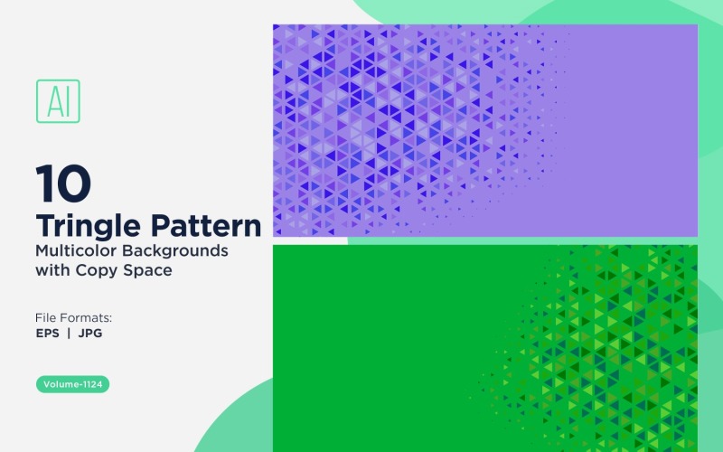Triângulos coloridos de vários tamanhos Fundo de padrão versátil 1124