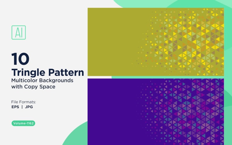 Barevné trojúhelníky různých velikostí Všestranný vzor na pozadí 1162