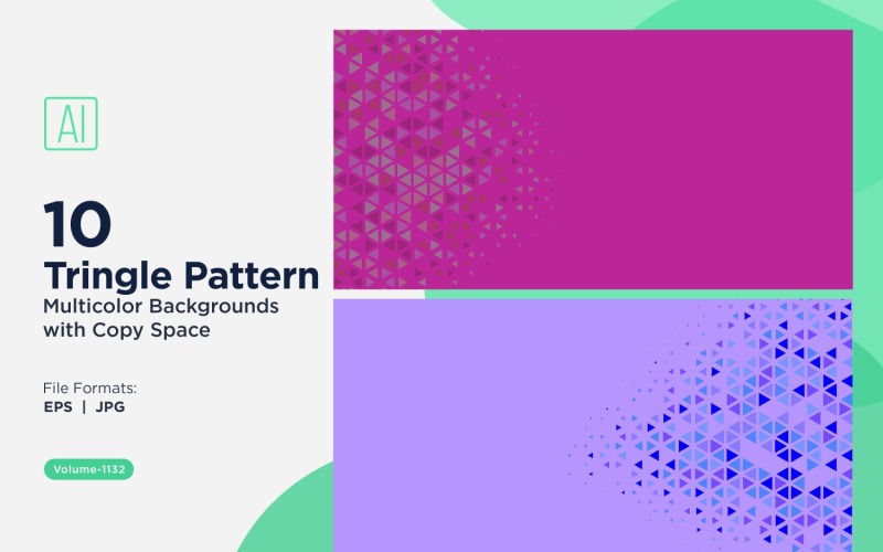 Çeşitli Boyutlarda Renkli Üçgenler Çok Yönlü Desen Arkaplanı 1132