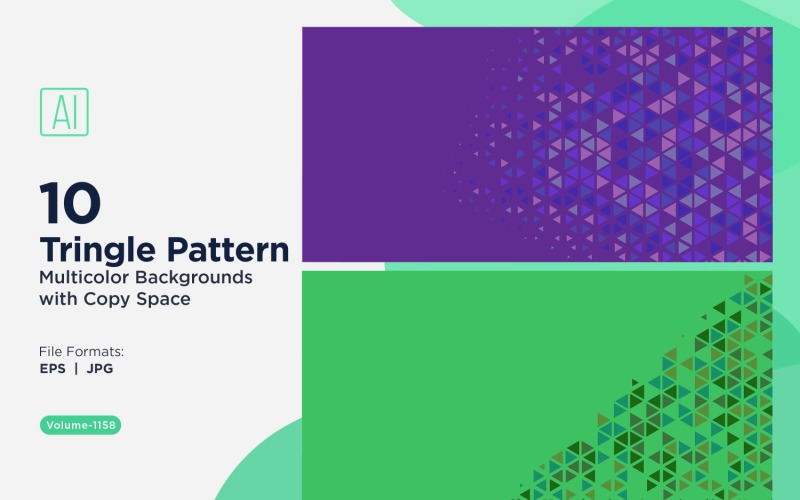 Çeşitli Boyutlarda Renkli Üçgenler Çok Yönlü Desen Arkaplanı 1158