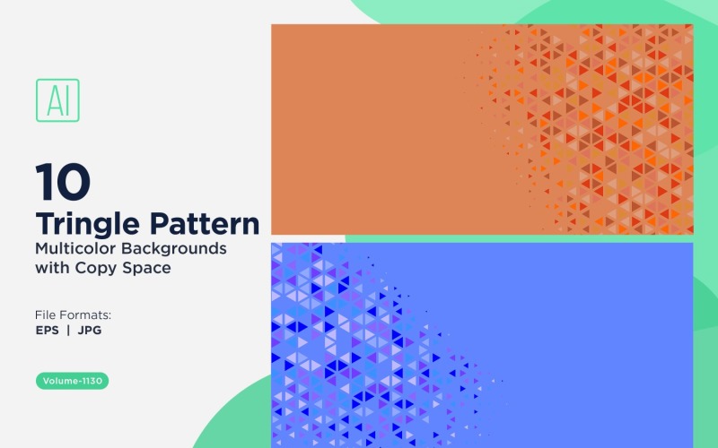 各种尺寸的彩色三角形多功能图案背景 1130