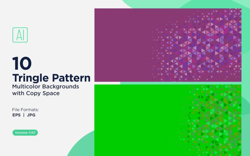 各种尺寸的彩色三角形多功能图案背景 1147
