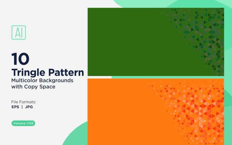 各种尺寸的彩色三角形多功能图案背景 1155