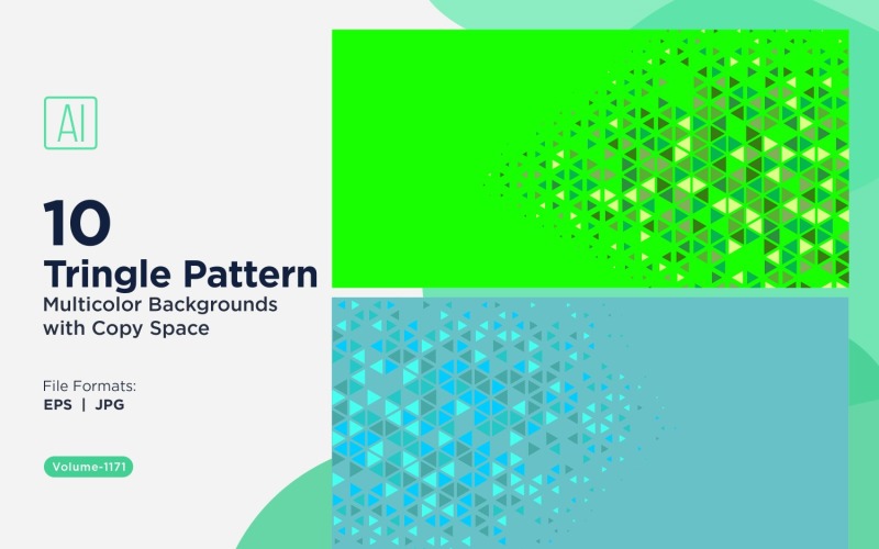各种尺寸的彩色三角形多功能图案背景 1171