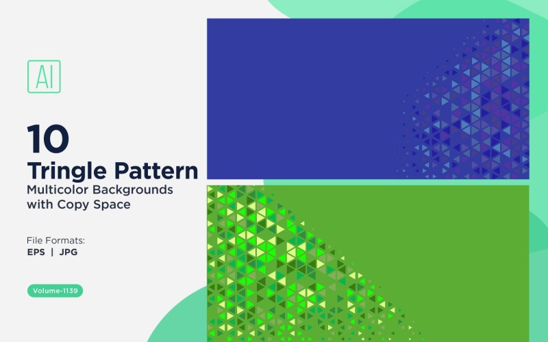 Kleurrijke driehoeken van verschillende groottes Veelzijdig patroon Achtergrond 1139