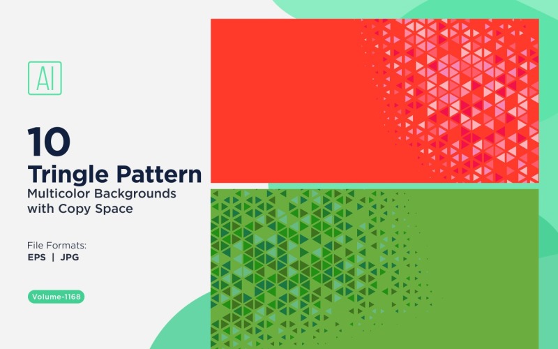 Kleurrijke driehoeken van verschillende groottes Veelzijdig patroon Achtergrond 1168
