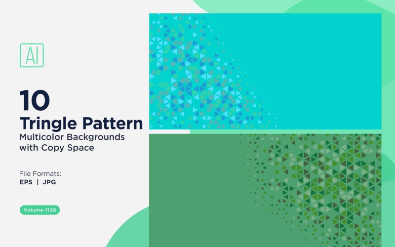 Kolorowe trójkąty o różnych rozmiarach, uniwersalny wzór tła 1126