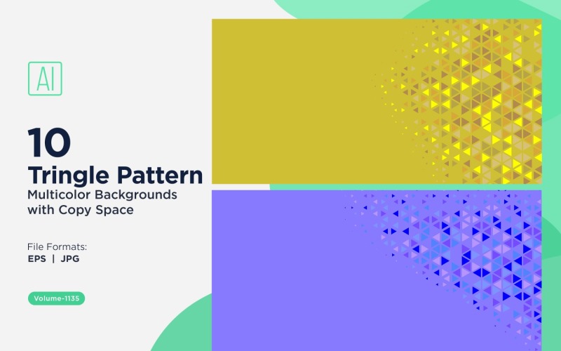 Kolorowe trójkąty o różnych rozmiarach, uniwersalny wzór tła 1135