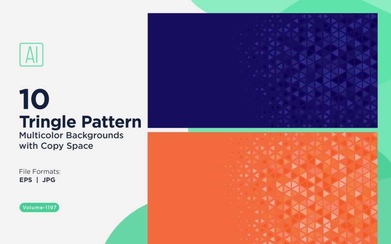 Kolorowe trójkąty o różnych rozmiarach, uniwersalny wzór tła 1197