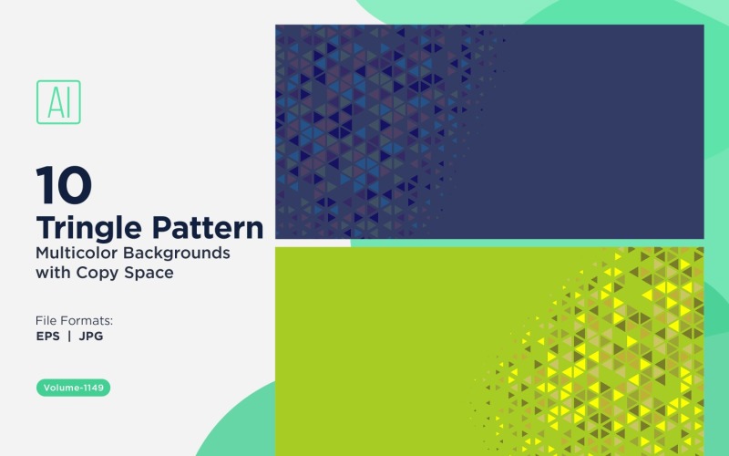 Különböző méretű színes háromszögek Sokoldalú mintás háttér 1149