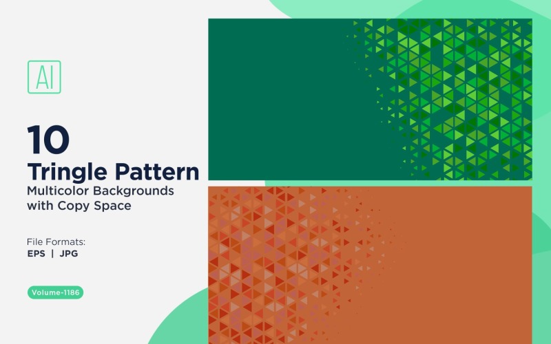 Різнокольорові трикутники різних розмірів, універсальний візерунок, тло 1186