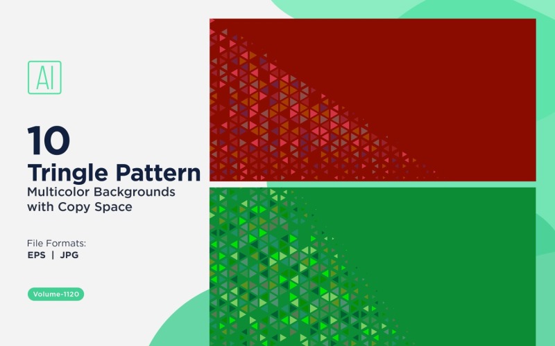 Triangles colorés de différentes tailles, motif de fond polyvalent 1120