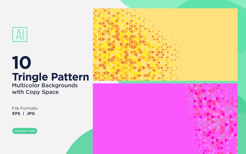 Triangles colorés de différentes tailles, motif de fond polyvalent 1144