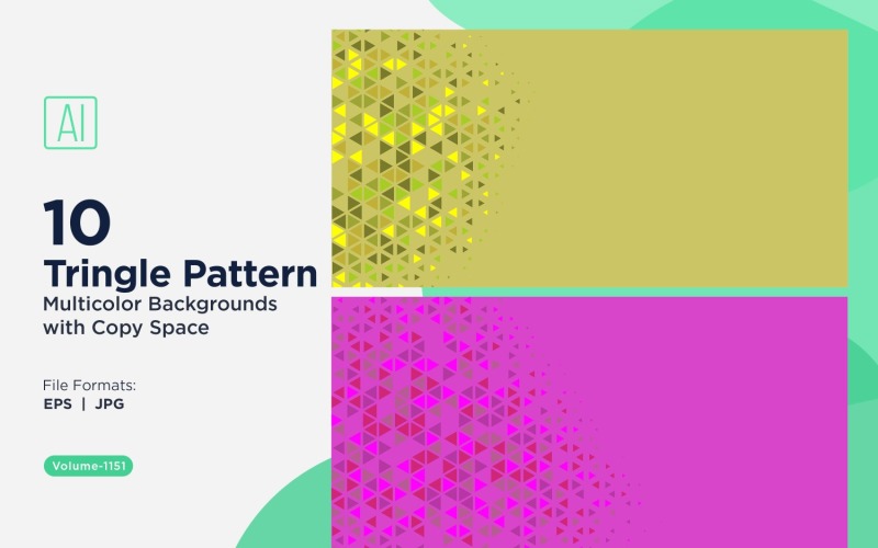 Triangles colorés de différentes tailles, motif de fond polyvalent 1151