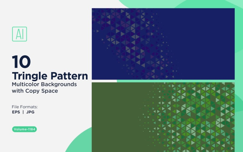 Triangles colorés de différentes tailles, motif de fond polyvalent 1184