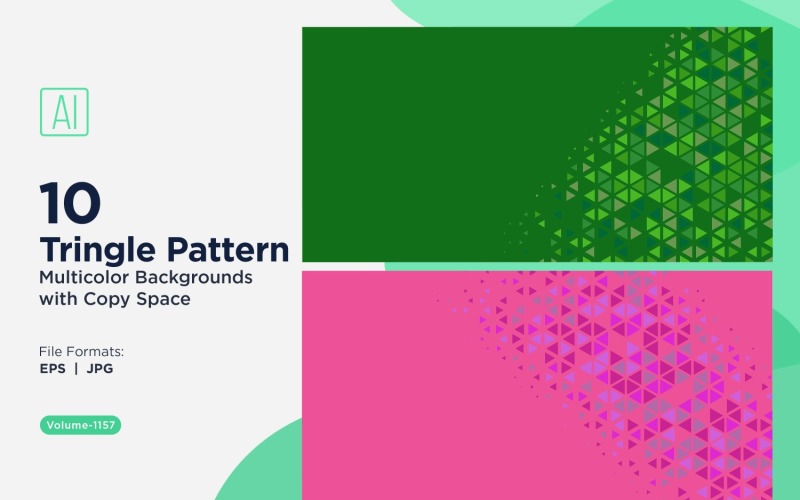 Triângulos coloridos de vários tamanhos Fundo de padrão versátil 1157