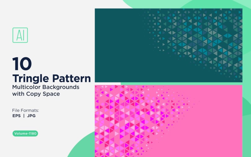 Triângulos coloridos de vários tamanhos Fundo de padrão versátil 1180