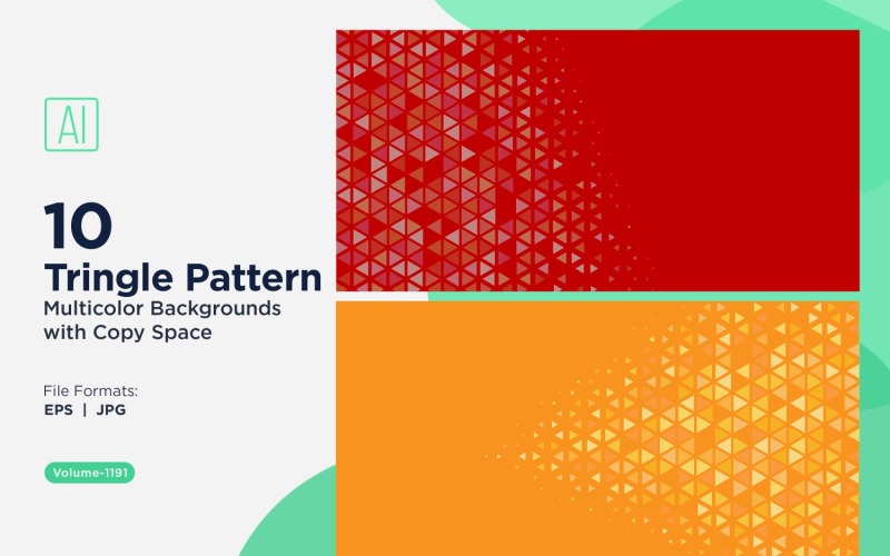 Triângulos coloridos de vários tamanhos Fundo de padrão versátil 1191