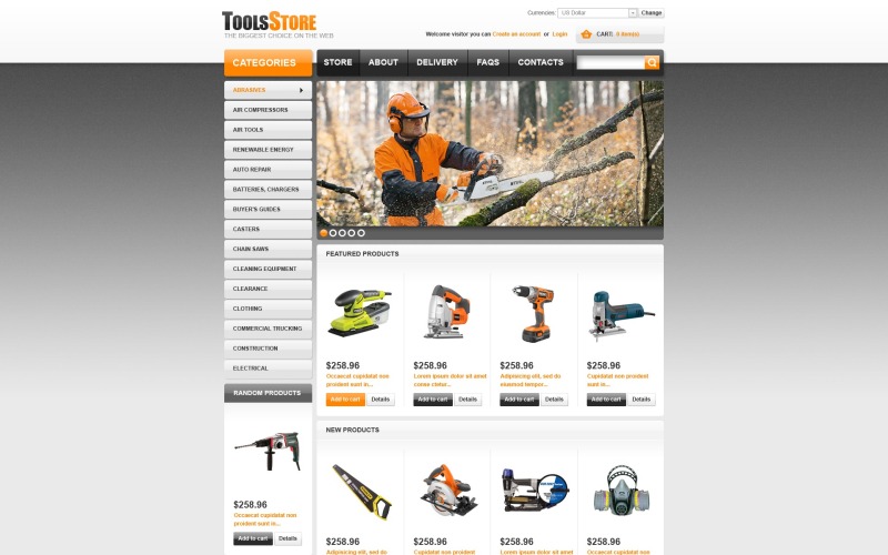 Tienda de herramientas Plantilla VirtueMart