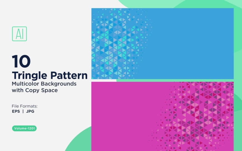 Barevné trojúhelníky různých velikostí Všestranný vzor na pozadí 1201