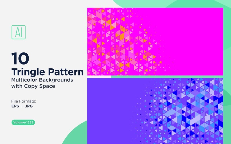 Barevné trojúhelníky různých velikostí Všestranný vzor na pozadí 1233