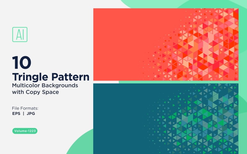 Bunte Dreiecke in verschiedenen Größen Vielseitiger Musterhintergrund 1223