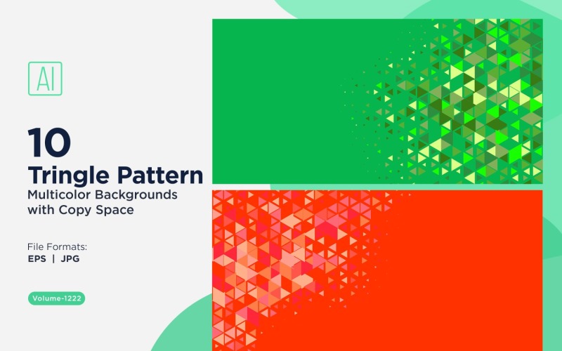 Çeşitli Boyutlarda Renkli Üçgenler Çok Yönlü Desen Arkaplanı 1222