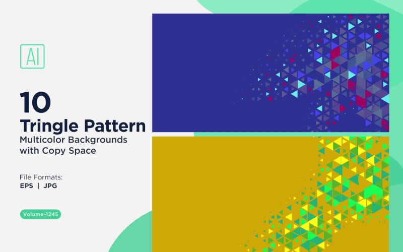 Çeşitli Boyutlarda Renkli Üçgenler Çok Yönlü Desen Arkaplanı 1245