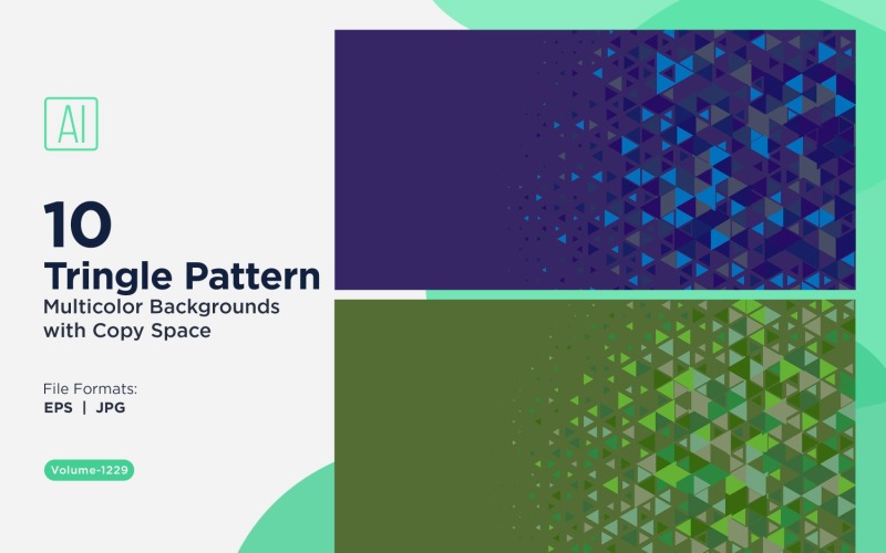 Fondo con patrón versátil de triángulos coloridos de varios tamaños 1229