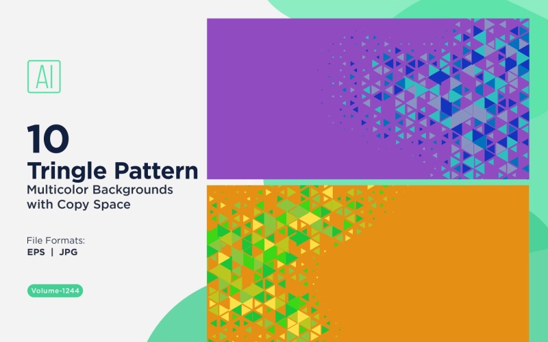 Fondo con patrón versátil de triángulos coloridos de varios tamaños 1244