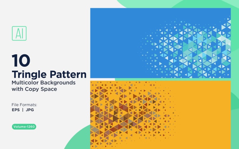 Fondo con patrón versátil de triángulos coloridos de varios tamaños 1260