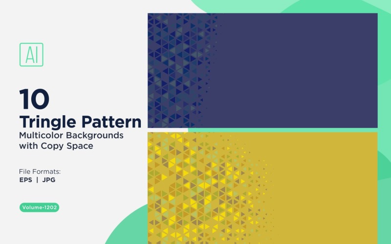 各种尺寸的彩色三角形多功能图案背景 1202