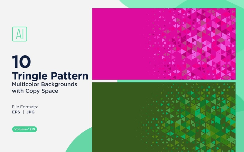各种尺寸的彩色三角形多功能图案背景 1219