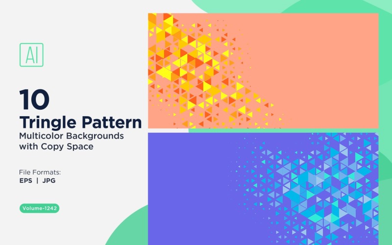 各种尺寸的彩色三角形多功能图案背景 1242