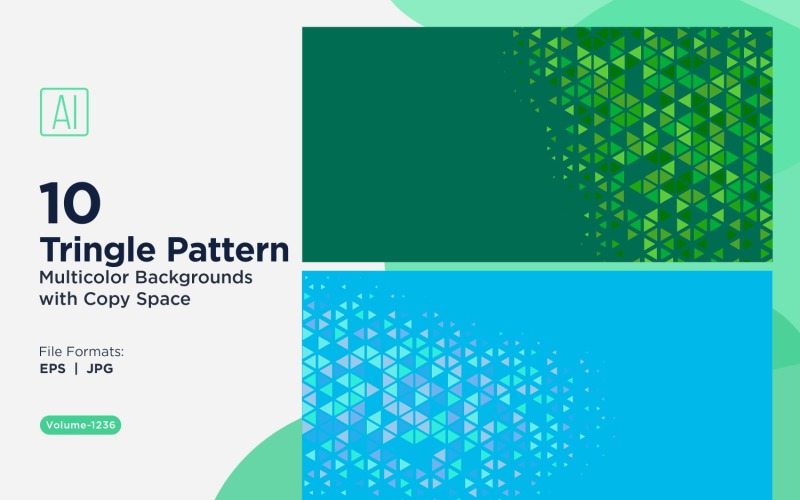 Kleurrijke driehoeken van verschillende groottes Veelzijdig patroon Achtergrond 1236