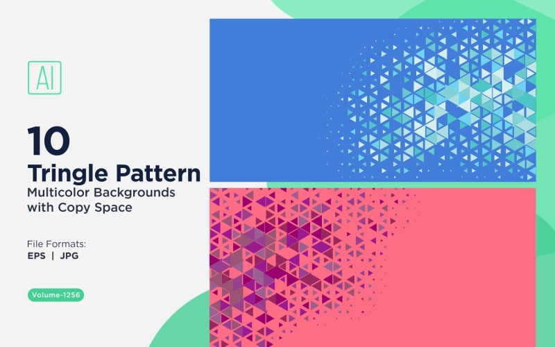 Kolorowe trójkąty o różnych rozmiarach, uniwersalny wzór tła 1256