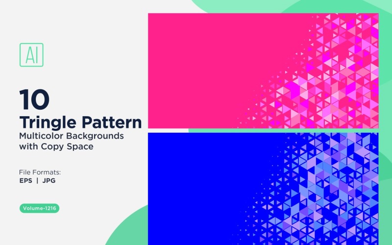 Красочные треугольники разных размеров, универсальный узор фона 1216