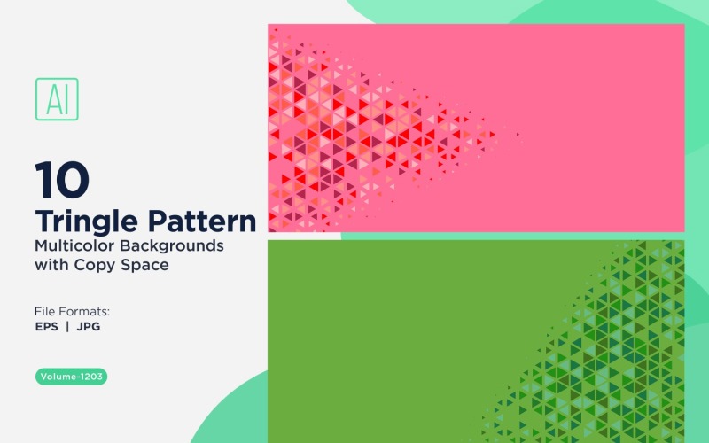 Különböző méretű színes háromszögek Sokoldalú mintás háttér 1203
