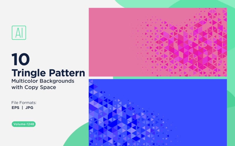 Різнокольорові трикутники різних розмірів, універсальний візерунок, тло 1248